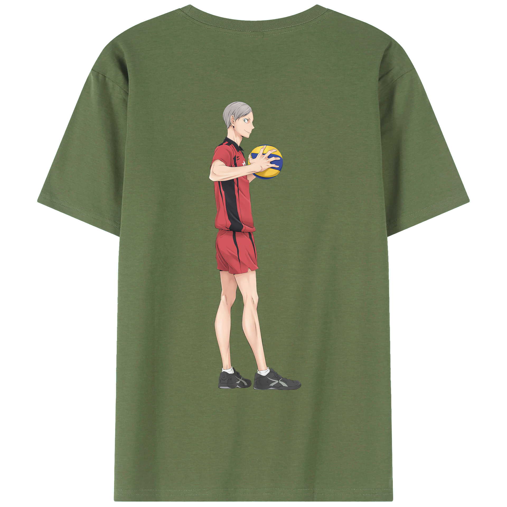 （画像用） ハイキュー!! Haikyu!! 綿100％ メンズ半袖Tシャツ（バックプリント） 通気性